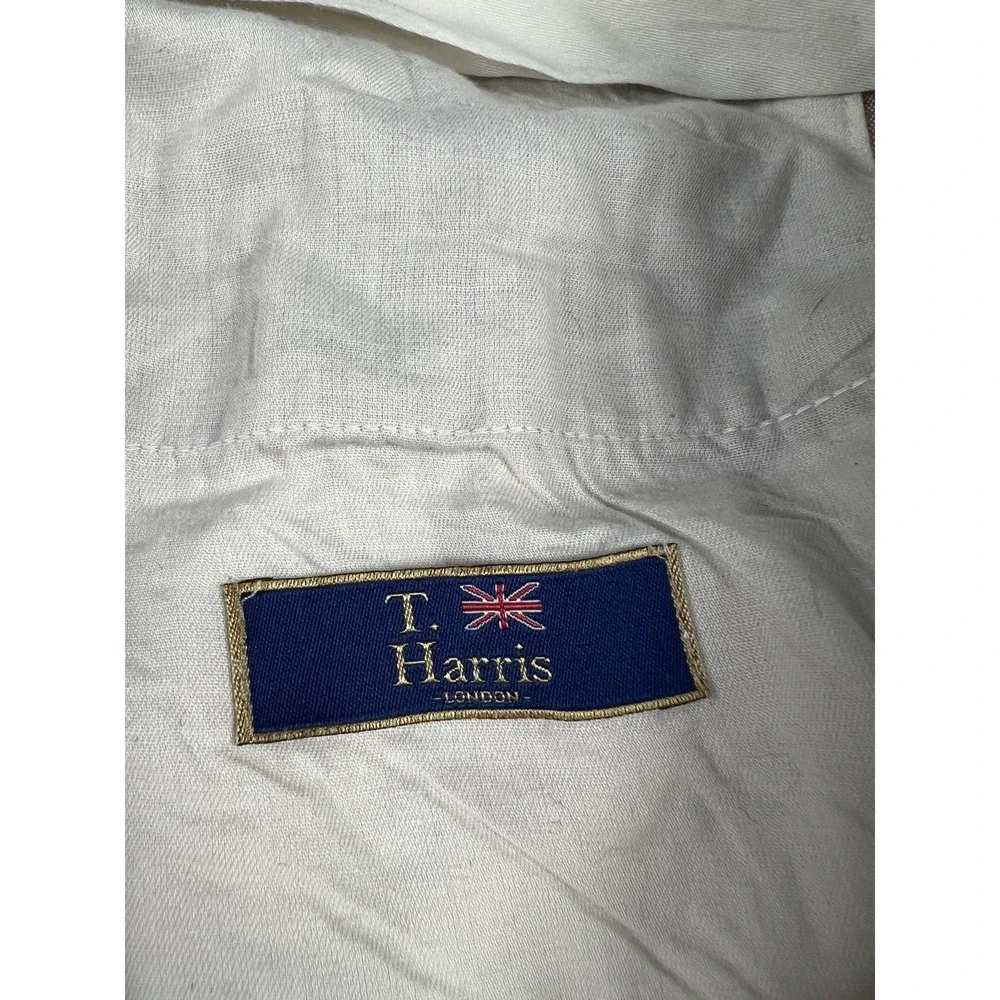 T Harris London Pants‎ Mens 44X32 Brown Straight Leg Chino Pleated Casual